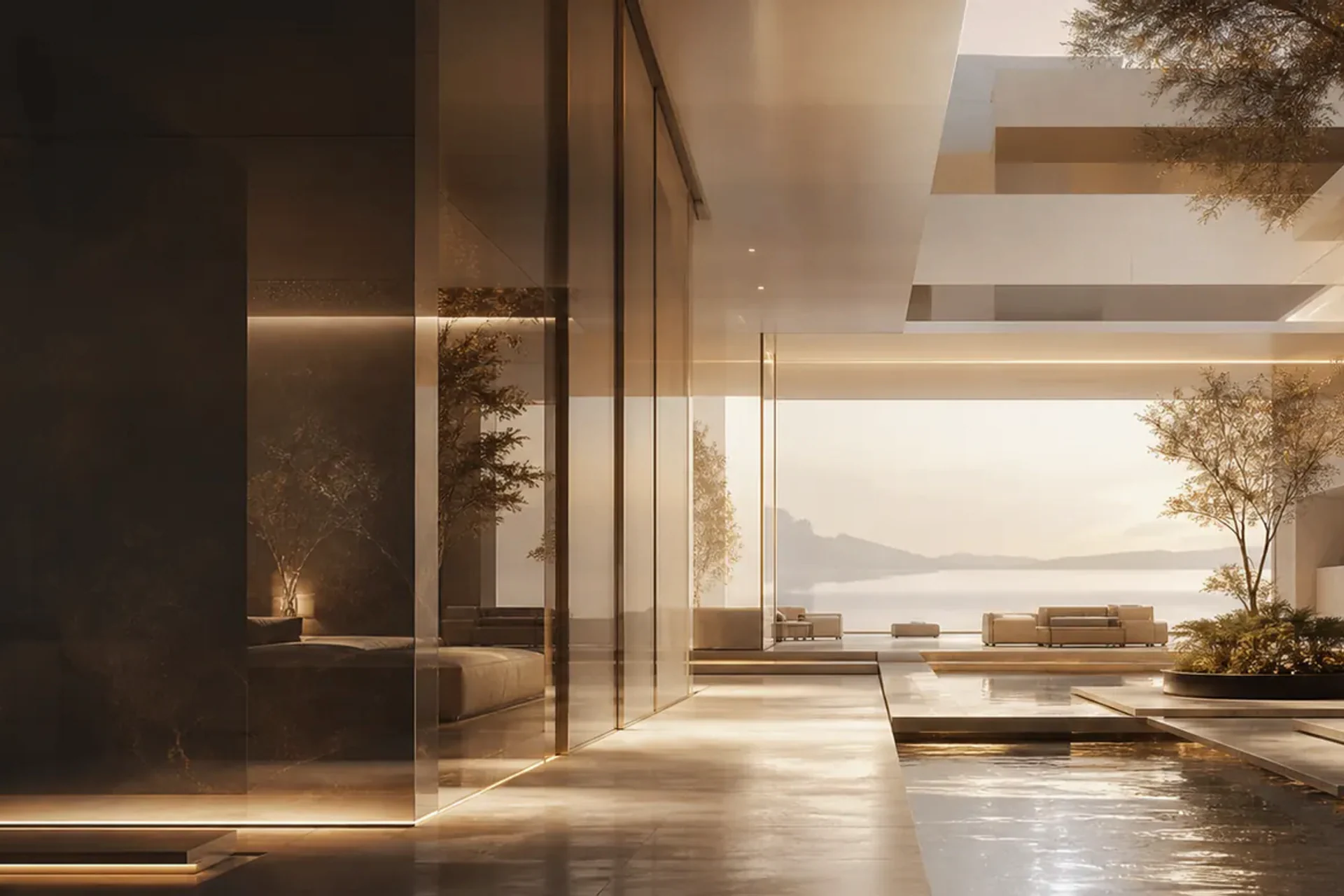 Architectural presentation visual expressing massing, depth and design intent through digital modelling.