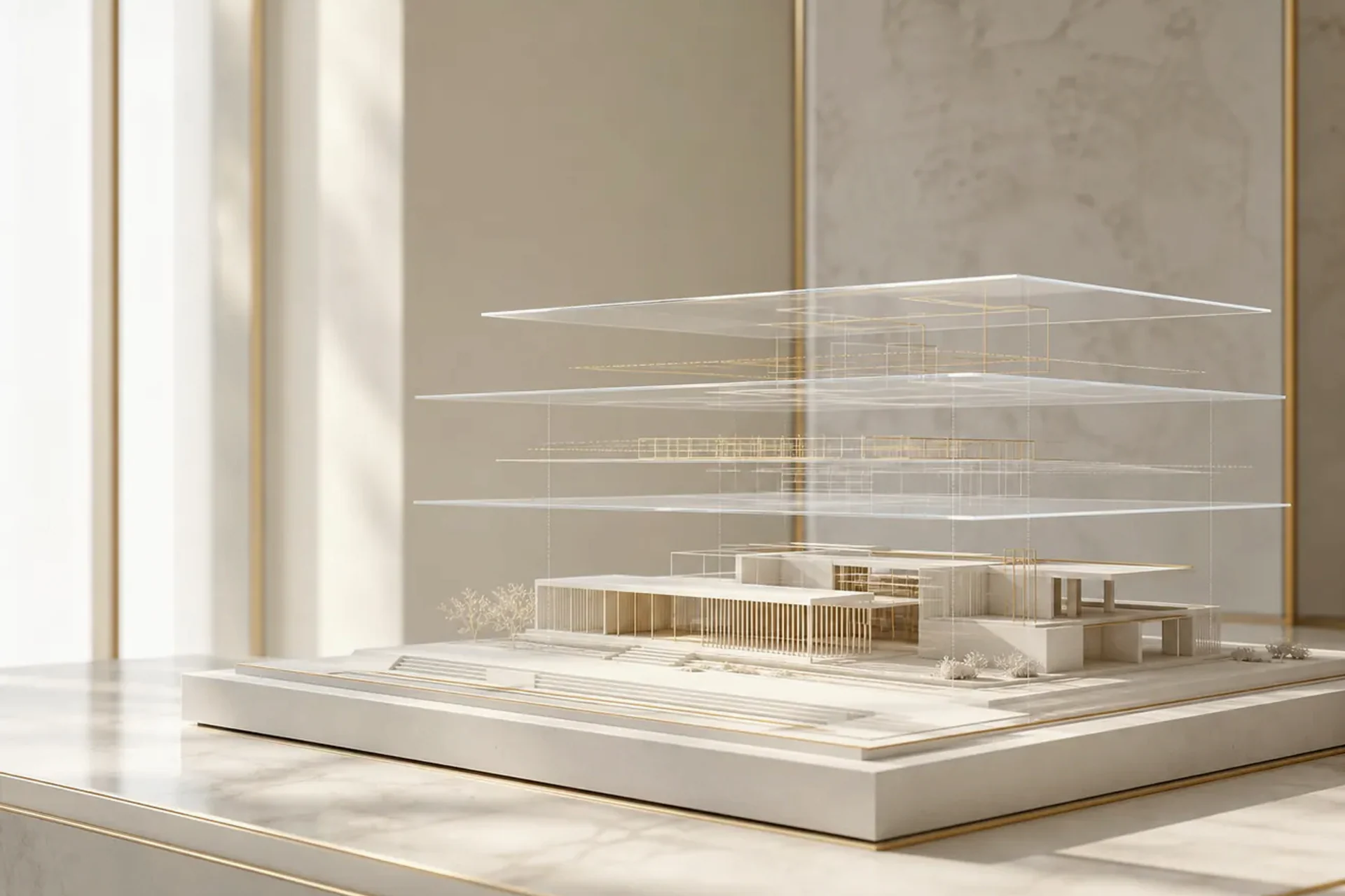 Architectural systems environment expressing technical precision and integrated services planning.